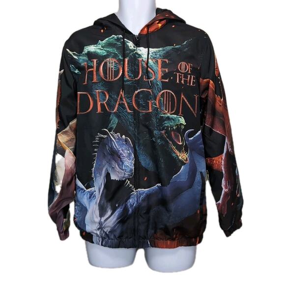 HBO House of the Dragon Game of Thrones Windbreaker Jacket Mens Size S NEW NWT - Picture 3 of 16